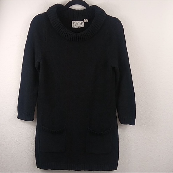 Anthropologie Field Flower Black Tunic Sweater Women’s Size Small - Picture 2 of 10